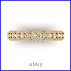1.2ct Round Cut Simulated Engagement Promise Eternity Band 14k Yellow Solid Gold