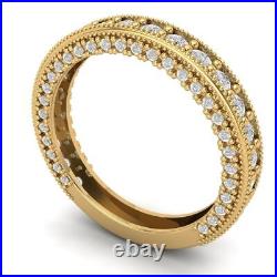 1.2ct Round Cut Simulated Engagement Promise Eternity Band 14k Yellow Solid Gold