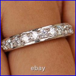 1.50Ct D/VVS1 Round Shape Solitaire Woman's Band In Solid 14KT White Gold