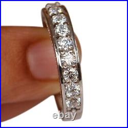 1.50Ct D/VVS1 Round Shape Solitaire Woman's Band In Solid 14KT White Gold