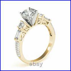 1.67 Carat Natural Diamond Engagement Ring Solid 14K Yellow Gold Band Size L M N