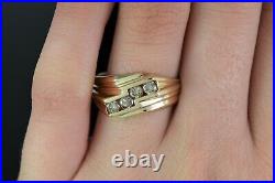 $1,995 CI 14K Solid Yellow Gold 0.50ct Brown Round Diamond Cocktail Ring Band 9