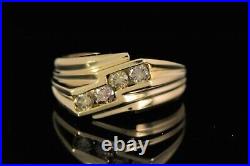 $1,995 CI 14K Solid Yellow Gold 0.50ct Brown Round Diamond Cocktail Ring Band 9