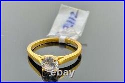 22k Ring Solid Gold ELEGANT Charm Solitaire Band SIZE 4.25 RESIZABLE r2112