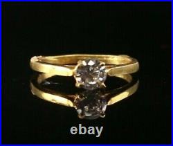 22k Ring Solid Gold ELEGANT Charm Solitaire Band SIZE 4.25 RESIZABLE r2112