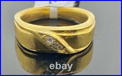 22k Solid Gold ELEGANT Charm Cross Band r2182