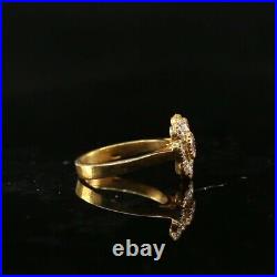 22k Solid Gold ELEGANT Charm Floral Stone Band r2111