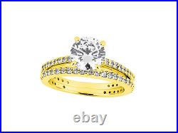 2.00Ct Round Cut Diamond Engagement Ring Wedding Band Set Solid 18k Gold IJ SI2