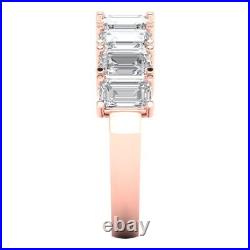 2.9ct Emerald Cut Infinity Wedding Simulated Engagement Band 14k Rose Solid Gold
