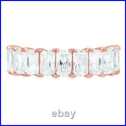 2.9ct Emerald Cut Infinity Wedding Simulated Engagement Band 14k Rose Solid Gold