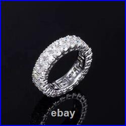 4.50ct Round Cut Certified Moissanite Wedding Eternity Band Solid 14K White Gold