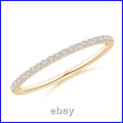 ANGARA 0.11 Ct Natural Diamond Comfort Fit Wedding Band in 14K Solid Gold