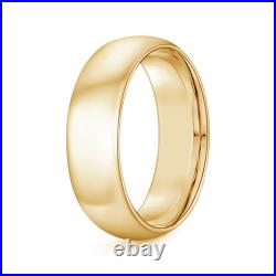 ANGARA Classic Comfort Fit Plain Wedding Band for Him in 14K Solid Gold