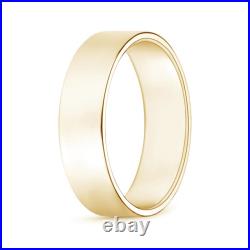 ANGARA Classic High Polished Men's Flat Wedding Band in 14K Solid Gold
