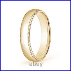ANGARA Classic Milgrain Comfort Fit Wedding Band for Him in 14K Solid Gold