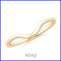 ANGARA Comfort Fit Curved Plain Wedding Band in 14K Solid Gold