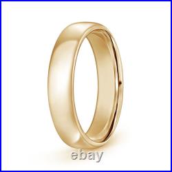 ANGARA High Polished Low Dome Comfort Fit Wedding Band in 14K Solid Gold