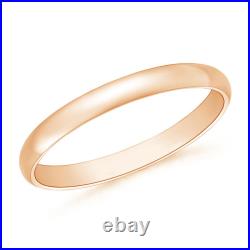 ANGARA High Polished Plain Dome Wedding Band for Her in 14K Solid Gold