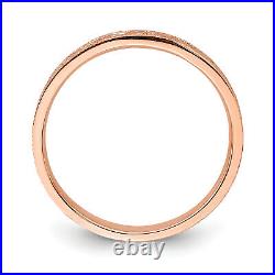 Avariah Solid Gold 14K Rose Polished Floral Band Ring Size 7.0
