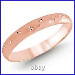 Beautiful Engagement Band Solid 14K Rose Gold Size L M N O P