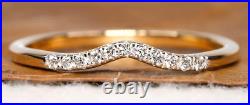 Certified 0.27ct Natural round Diamond 14k solid yellow gold band ring