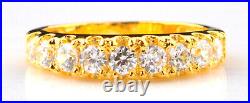 D/VVS1 1.35Ct Round Cut With Accents Anniversary Band In 14KT Solid Yellow Gold