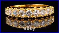 D/VVS1 1.35Ct Round Cut With Accents Anniversary Band In 14KT Solid Yellow Gold