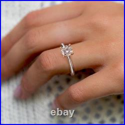 Diamond Wedding Ring 0.50 Ct Round IGI GIA Lab Created 14K Solid White Gold Band