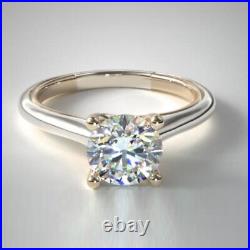 Diamond Wedding Ring 0.50 Ct Round IGI GIA Lab Created 14K Solid White Gold Band