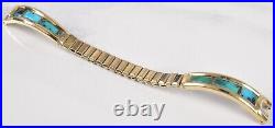 Epic Native American Watch Band Solid Sterling Silver with Gold Wash