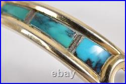 Epic Native American Watch Band Solid Sterling Silver with Gold Wash