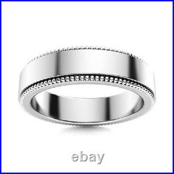 Fine 14K Solid White Gold Band Men's Eternity Wedding band 5.5 MM Width All Size