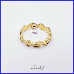 GOLDSHINE 22K Solid Yellow Gold Band RING US 8 Female Genuine Hallmarked 916 NEW