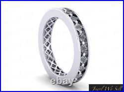 Genuine 1.20Ct Princess Diamond Angled Eternity Wedding Band Ring 14k Gold I SI2