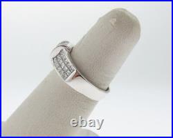 Genuine 1.25cttw Diamonds Invisible Set Solid 14k White Gold Ring Band Size 7