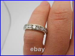 Gorgeous 14k Solid White Gold 1.00ctw Brilliant Cut 11 Diamond Band Ring Size 5