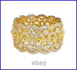 Huge 12.50mm 3.0ct Round Simulated Diamond Solid Sterling Silver. 925 Gold Band