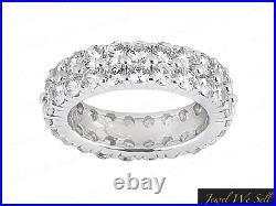 Natural 2.80Ct Round Diamond 2Row Shared Eternity Band Ring Solid 14k Gold I SI2