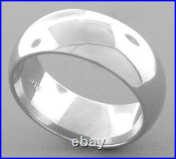 New 14k White Solid Gold 7mm Comfort Band Wedding Ring All Sizes 4,5,6,7,8,9+10