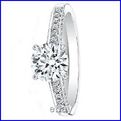 Real 0.64 Ct Round Diamond Engagement Ring Solid 14K White Gold Band Size M N P