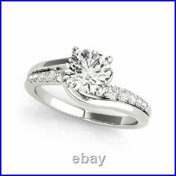 Real 0.65 Ct Diamond Engagement Ring Solid 14K White Gold Band Size M N O P
