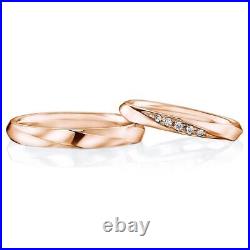 Rose Gold Band Solid 14k Couple Wedding Natural Diamond 0.10 Carat Sizes 7 8 9