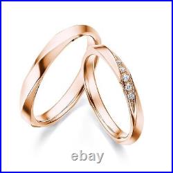 Rose Gold Band Solid 14k Couple Wedding Natural Diamond 0.10 Carat Sizes 7 8 9