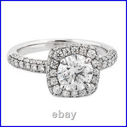 Round 0.55 Carat Real Diamond Engagement Ring Solid 14K White Gold Band Size M N