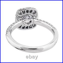 Round 0.55 Carat Real Diamond Engagement Ring Solid 14K White Gold Band Size M N