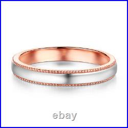 Solid 10K Rose Gold Fine Jewellery Unisex Engagement Milgrain Polished Ring Band