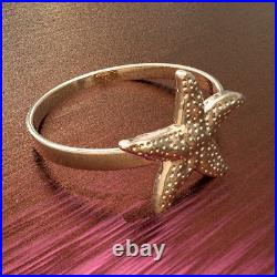 Solid 10K Rose Gold Sea? Star Rng Band All Sizes