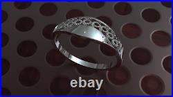 Solid 10K White Gold Polished Ornamental Ring