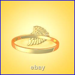 Solid 10K Yellow Gold Angel wingring Band