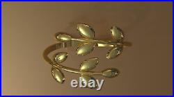 Solid 10K Yellow Gold Olive Leaf Band Ring For Women's